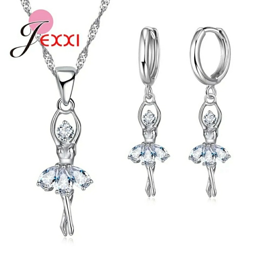 ! Set ballet girl shape earrings necklace pendant - Picture 2 of 5